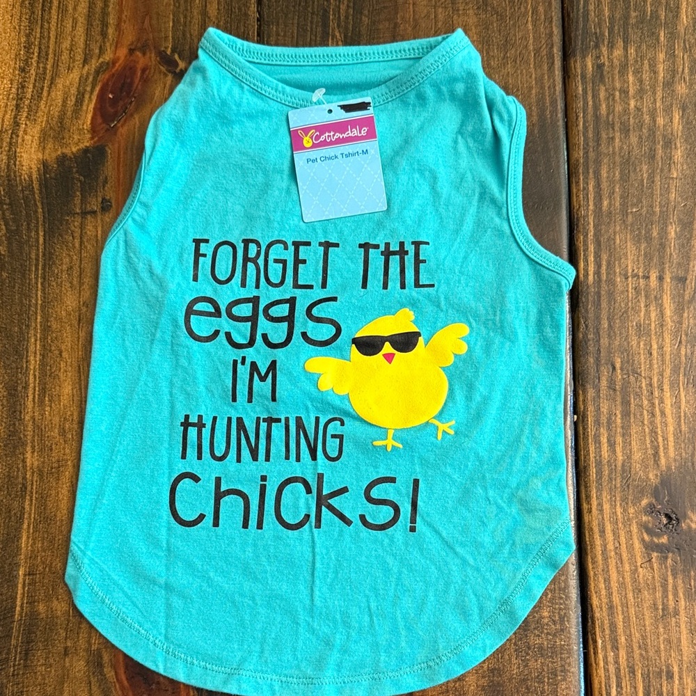 Adorable Dog Tank Top with Chick Graphic (M)